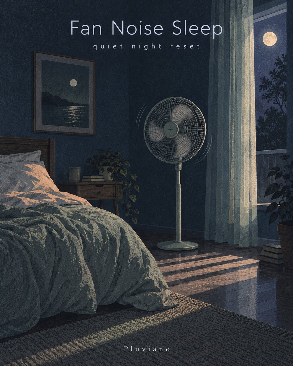 Pluviane's tweet photo. Plain fan hum for the nights your head won't switch off. One minute, then let it loop.

https://t.co/pyCYv8U3HY https://t.co/UVe4sWR5XJ