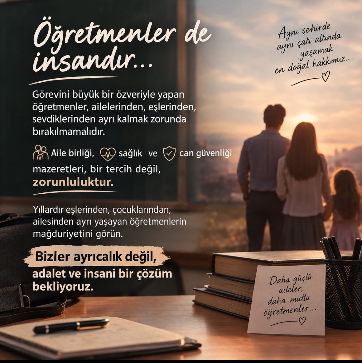 zekai_kocakk's tweet photo. Aile bütünlüğünün ertelenemeyeceğini dile getiren Sayın Levent Kuruoğlu’na teşekkür ederiz. Bizim için geçen her gün; eşimizden, ailemizden, mesleğimizden ve gelirimizden uzak geçen bir gün…

#MazeretVARçözümYOK https://t.co/Ho7MfwVkVI
