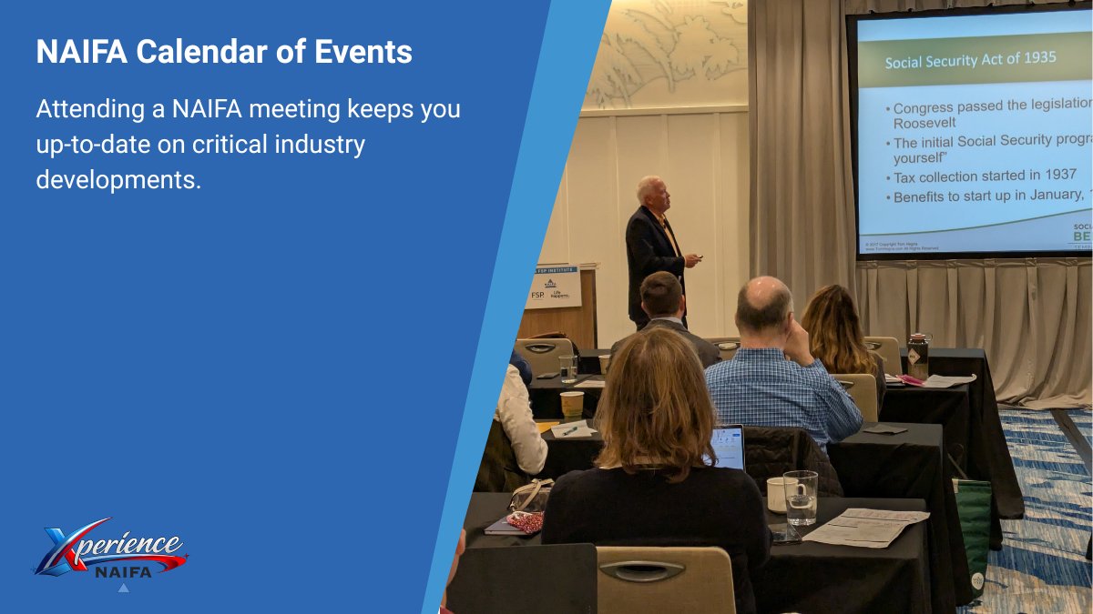 NAIFA's tweet photo. Financial advisors: Stay informed, connected and ahead of industry changes with NAIFA events. https://t.co/nkcEVZEbx2 
#ExperienceNAIFA #NAIFAProud https://t.co/7PKUTv5pR0