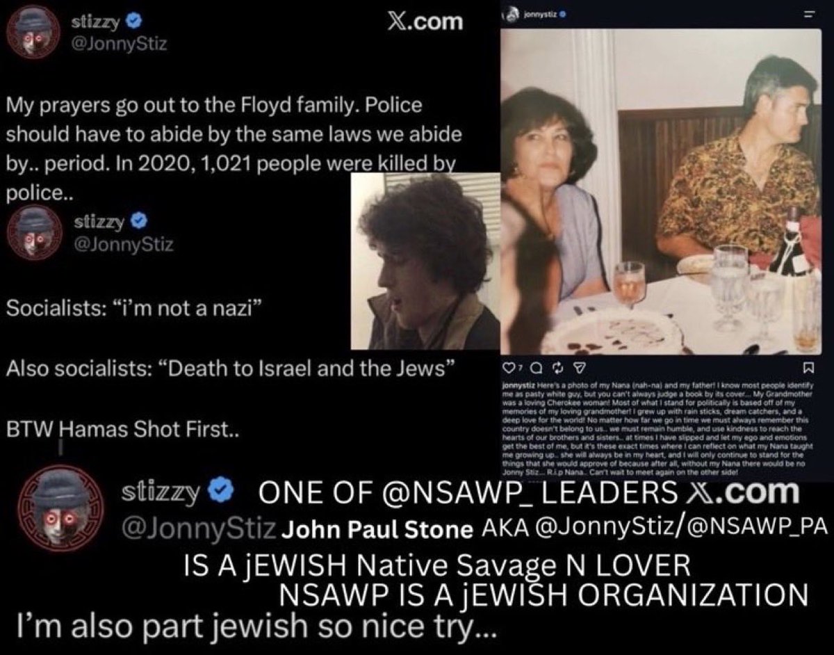 TowersBuilders's tweet photo. @NSAWP_SE Stop lying you don’t hate nativе savages,
Your @nsawp_ leader boyfriend @JonnyStiz is a nativе savagе🪁 mútt. https://t.co/zbyA1Ycvlz