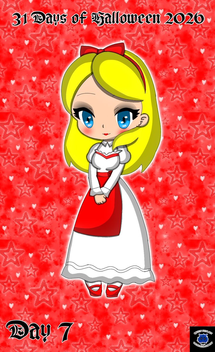 OberitaRiki's tweet photo. 🎃🖤31 Days of Halloween 2026 👻🎃 :
Day 7
.
#31daysofhalloween #day7 #aliceinwonderland #alice #annabelle #annabelledoll #alicebelle #scarydoll #horror #cute #digitalart #fusionart #animeart #fanart https://t.co/Ho8lXMfP64