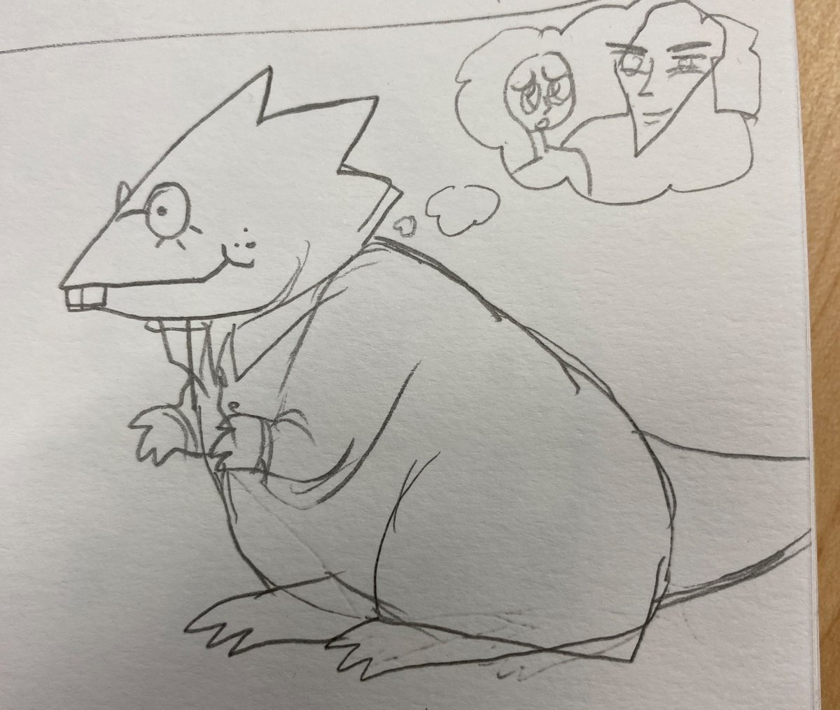 Foxfoood's tweet photo. today I drew a dog bone and I also drew alphys https://t.co/W3pwccz3pg
