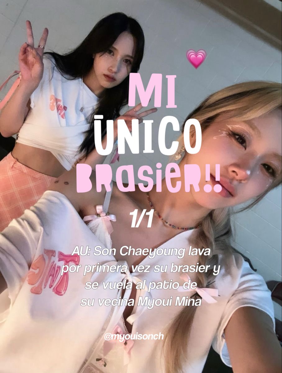 myouisonch's tweet photo. #michaeng AU: Mi Único brasier 
Chaeyoung lava su brasier por primera vez y se le va volando a casa de su vecina Mina. https://t.co/O55nhj7dLO