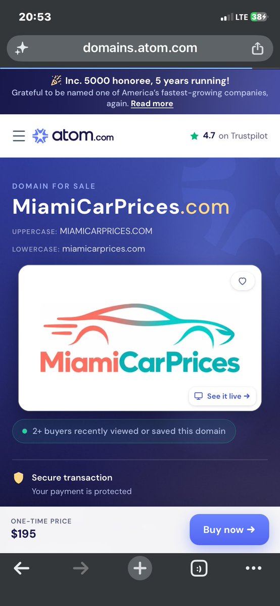 SlemzoC59568's tweet photo. Miami cars 👀
#domaininvestor #miami #autolab #usacars #domainforsale #cars https://t.co/p3WJ25d9sz