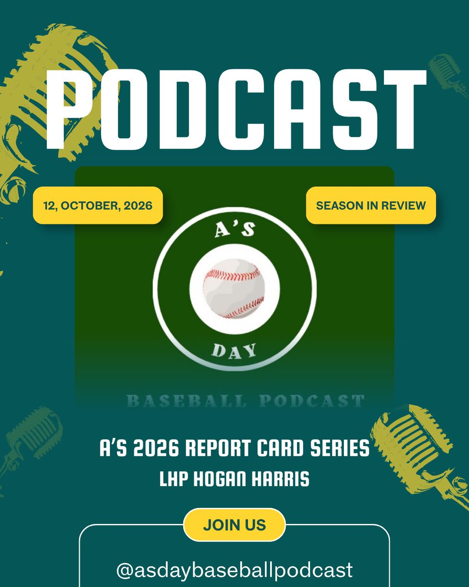 AsDayBaseball's tweet photo. Join us today as next up for our A’s Player Reports Cards Series we discuss the 2026 performance of LHP Hogan Harris! #Athletics 

https://t.co/u5i3BKGqn4 https://t.co/AOiUlp2ode
