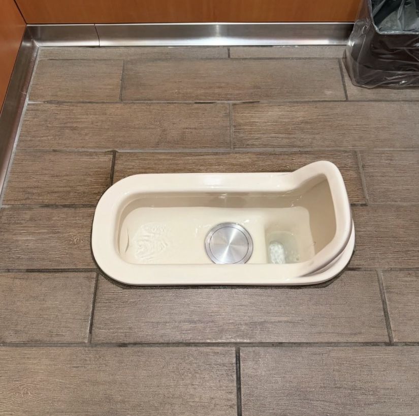 Shintam97604647's tweet photo. 洋式空いてなくて仕方なく和式使ったんだけど
この銀の丸いやつってなんなの？

知ってる人いる？ https://t.co/tOFhcDVyxV