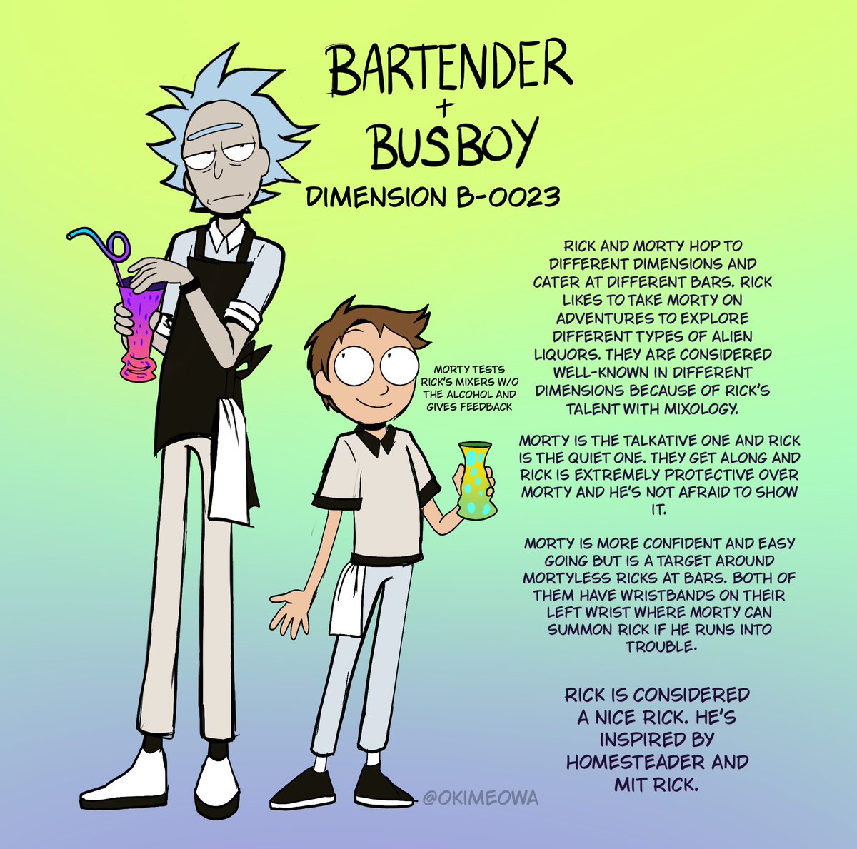 okimeowa's tweet photo. my rick and morty ocs! i wanted to make a nice rick, which results in a more confident morty 
#rickandmortyoc https://t.co/H7ES74NE41