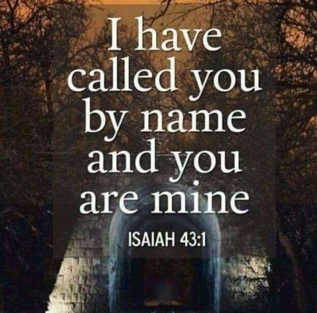 salad_vang's tweet photo. You are not forgotten. You are not overlooked. The LORD knows your name. You belong to Him. 

Fear not: for I have redeemed thee, I have called thee by thy name; thou art mine. (Isaiah 43:1) https://t.co/MidAkSRxWM
