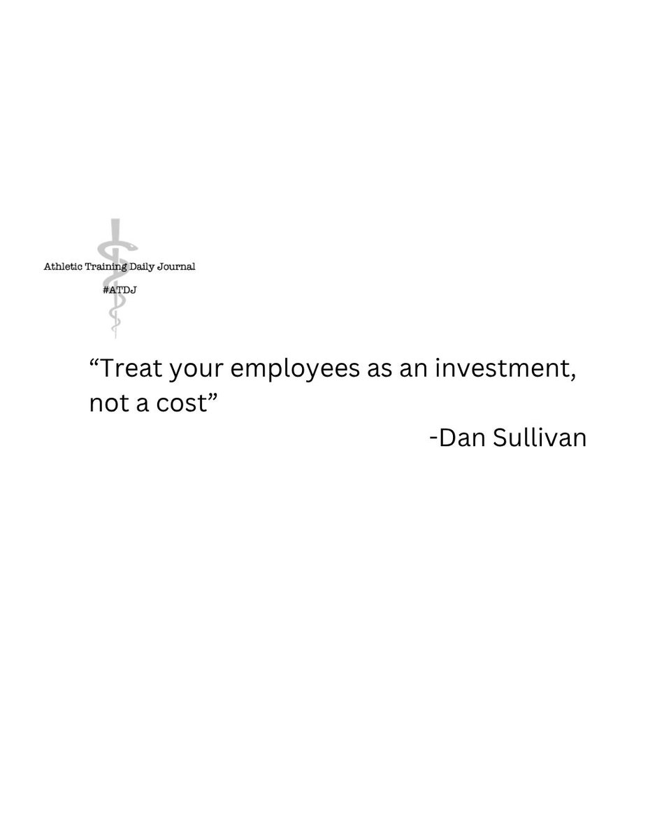 ATDailyJournal's tweet photo. #ATDJ Passage/Prompt

“Treat your employees as an investment, not a cost.” -Dan Sullivan

How do you look at your employees? How does your organization view their employees?

Other than money, what would you consider the best investment in an employee? (Including yourself) https://t.co/Q9jj6dPHHY