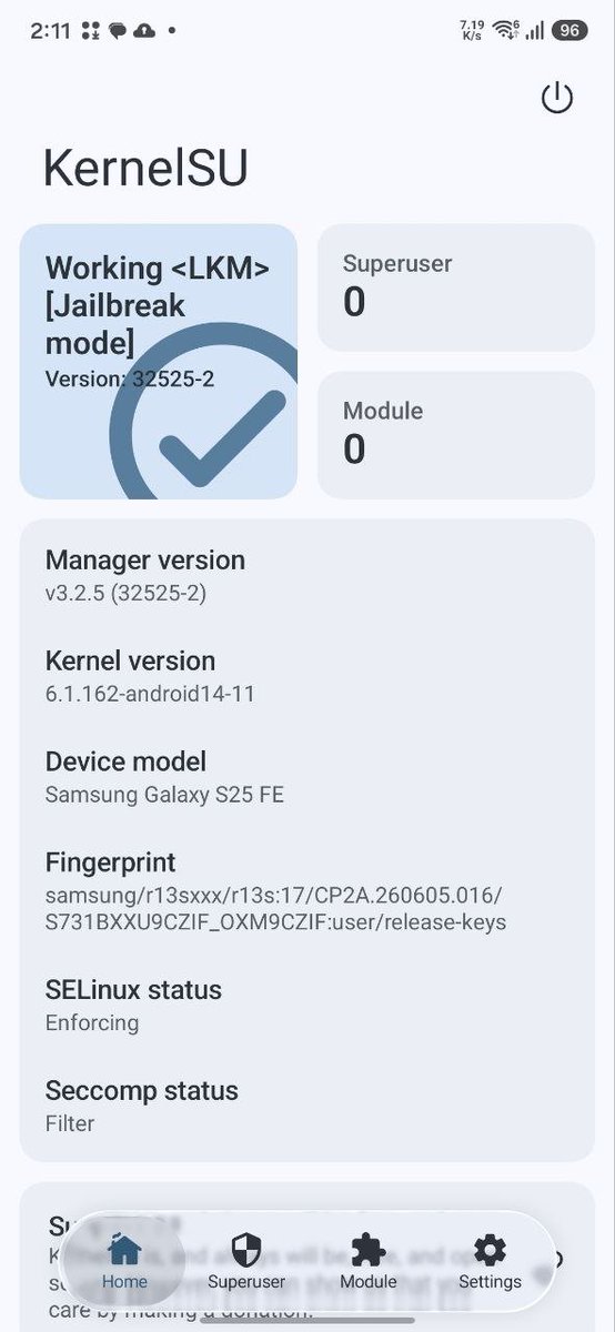fahadalijaved's tweet photo. ⚠️ Rooting your S25 / S26 / Fold 7/8 etc etc ? READ THIS FIRST.

I've watched 15-year XDA vets hardbrick these phones. Don't touch this unless you know what you're doing.

If you still want to go ahead: REMOVE your lock screen security first. 🧵👇 https://t.co/HcIFz5wypi