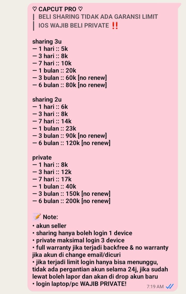 kansduy's tweet photo. @moon7daysaweek 𝘾𝘼𝙉𝙑𝘼 𝙋𝙍𝙊  

1 hari: 1k
3 hari: 2k
5 hari: 3k
7 hari: 4k
1 bulan: 6k
2 bulan: 10k
3 bulan: 13k
6 bulan: 15k 
1 tahun: 18k

𝘾𝘼𝙉𝙑𝘼 𝙇𝙄𝙁𝙀𝙏𝙄𝙈𝙀  

lifetime: 25k (gar 1 tahun) https://t.co/SEMOVPrOce