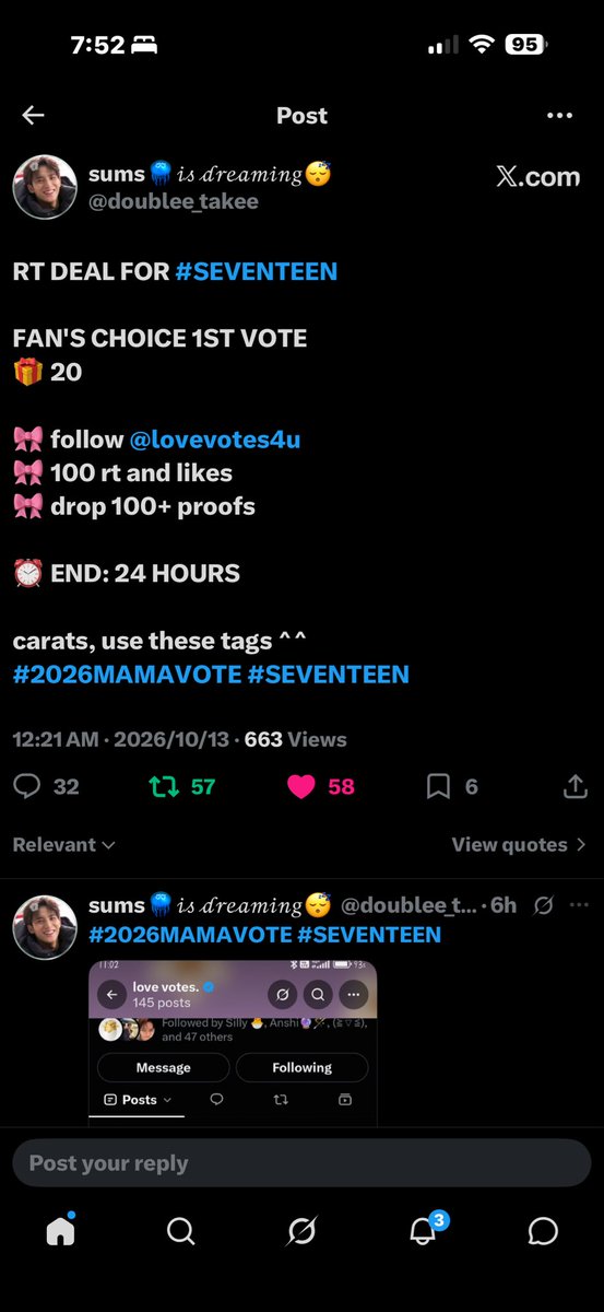 chon36312's tweet photo. @doublee_takee @lovevotes4u #2026MAMAVOTE #SEVENTEEN https://t.co/JpAIBwyE8B