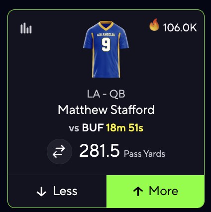 Dynamo_Bets's tweet photo. If you're taking this Matthew Stafford passing yards line on PrizePicks you're a terrible better.. https://t.co/WD1mH1u3YU