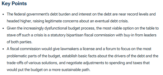 EconoWill's tweet photo. New piece on the potential for a federal debt crisis and the need for a fiscal commission to avoid that and put the debt on a sustainable course: https://t.co/C7dqaHzubb