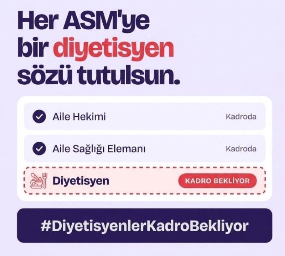 dytdiyet's tweet photo. @siyahsancakx Bizler yalnızca diplomalarımızla bekleyen mezunlar değiliz. Toplum sağlığına katkı sunmak, hastalıkların önlenmesinde rol almak ve mesleğimizi hakkıyla yapmak istiyoruz. Umudumuz, emeğimiz ve beklentimiz var. Diyetisyen atamaları artırılsın.
#DiyetisyenlerAtamaBekliyor https://t.co/7Rm77rtyky