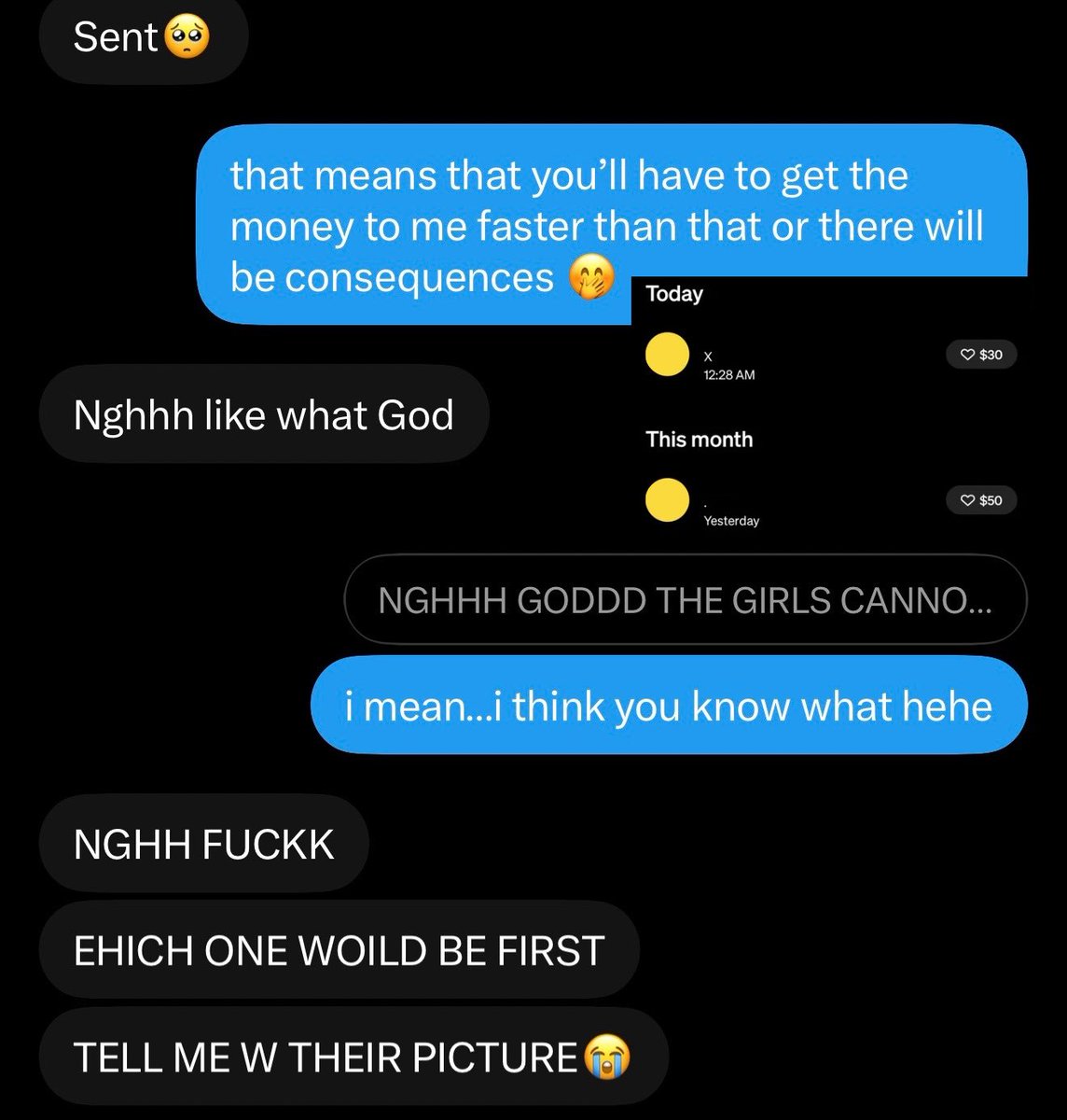 SendToEgirls's tweet photo. Being a BRAINLESS CASH DISPENSER >

Mind you he’s already 100 sends in with a full file to match; an endless cycle of triggers, irl gooning, &amp; high interest keeps him so happy.

At the end of the night, he thanks me because i’m the only way he can leak before bed 🤭 https://t.co/s2goUP9pvm