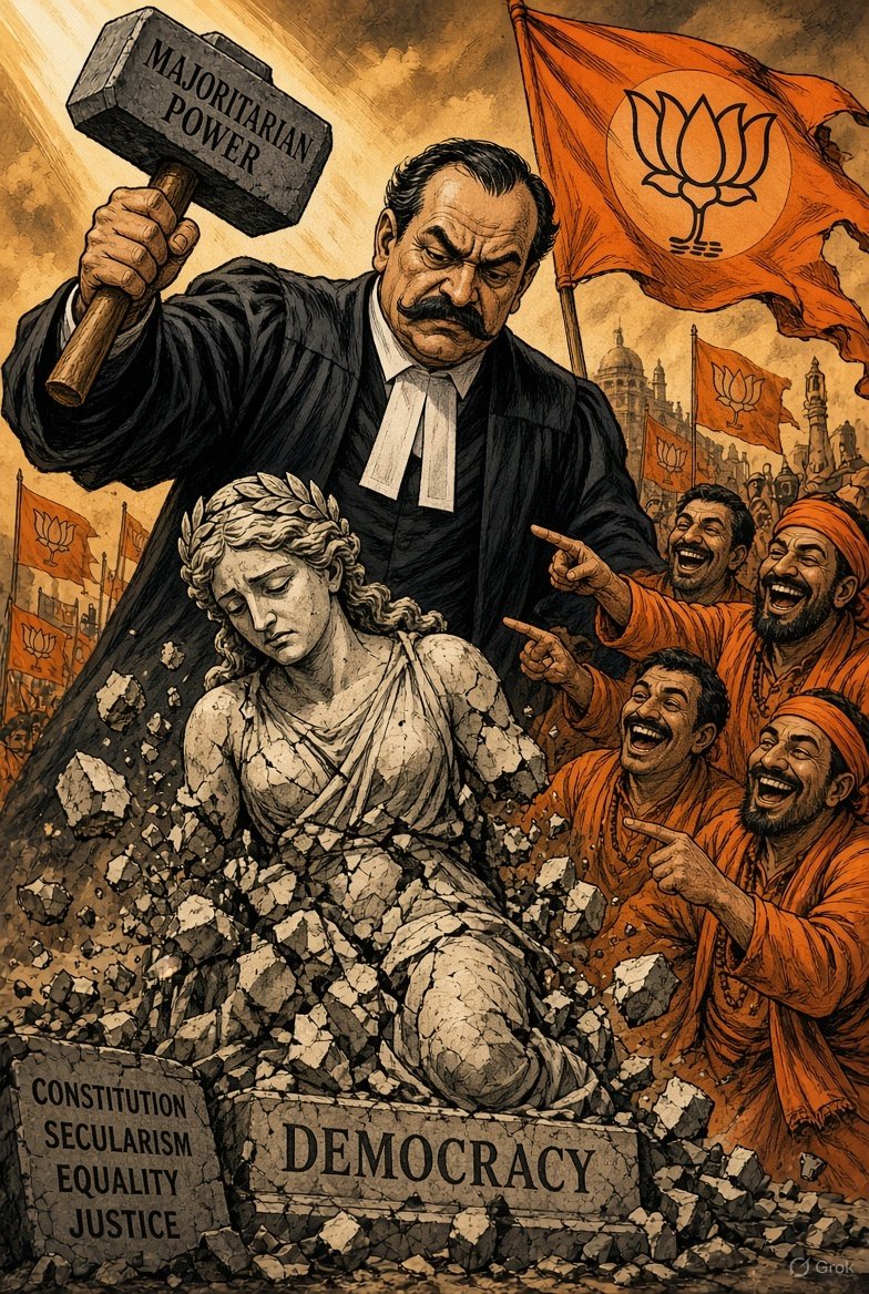 samriz76361411's tweet photo. @Nidhi A CJI who fails to defend fundamental rights &amp; hold executive power accountable must face serious Qs about his constitutional responsibility. The dignity of the office demands accountability.

#CJIResign 
#SuryaKant #SaveDemocracy #DefendTheConstitution #JudicialAccountability https://t.co/Ficyi6WauL