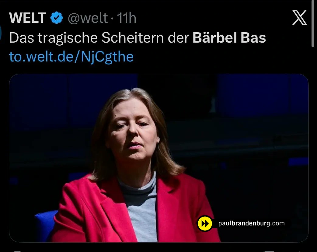 docbrandenburg's tweet photo. Nein, Bärbel Bas hat im diesem Leben keinerlei Mitleid mehr verdient: Wer ernsthaft glaubt, dieses Monstrum wäre von irgendeiner menschlichen Regung beeinflusst, die nicht Selbstsucht ist, dem ist nicht mehr zu helfen. Diese Frau ist so skrupellos wie plump. Sie hat mit ihrer Ausbeutungs- und Vernichtungspolitik aus keinem anderen Motiv als Selbstsucht und Gier unzähligen Menschen grössten Schaden zugefügt und dabei offenkundig nie an etwas anderes als ihren eigenen Vorteil gedacht. Wenn sie nun zurück trat, dann ausschliesslich, weil ihr Rausschmiss bevorstand. Nach allem, was sie bisher demonstriert hat, wird sie den Tod ihrer Angehörigen am ehesten noch als Vorwand missbraucht haben. Das letzte was Bärbel Bas in diesem Leben noch verdient hätte, ist Mitleid für irgendetwas. Sie hat jegliche Grausamkeit verdient, die ihr überhaupt zu Teil werden kann.