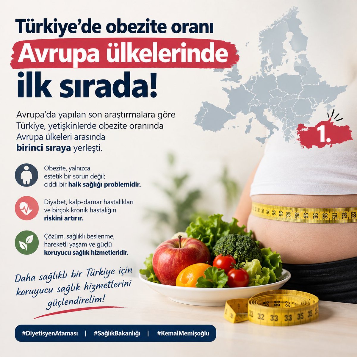 dytdiyet's tweet photo. @lemarcaspors_ Türkiye'de her yıl 5.000'den fazla diyetisyen mezun olurken, Sağlık Bakanlığı'nın son alımlarında diyetisyenlere ayrılan kadro sayısı yalnızca 190’da kaldı! #ObeziteArtıyorKadroYok #DiyetisyeneHakEttiğiKadro https://t.co/Q7eC8vwmp9