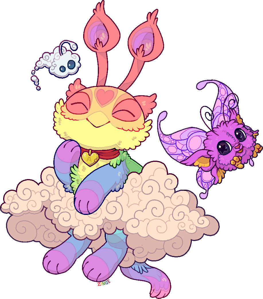 ZingeyBug's tweet photo. Drew a pastel Rainbow Aisha for someone on the Neopets Discord and realized Magaral kinda look like Jubjubs https://t.co/DjZg0fI8z8