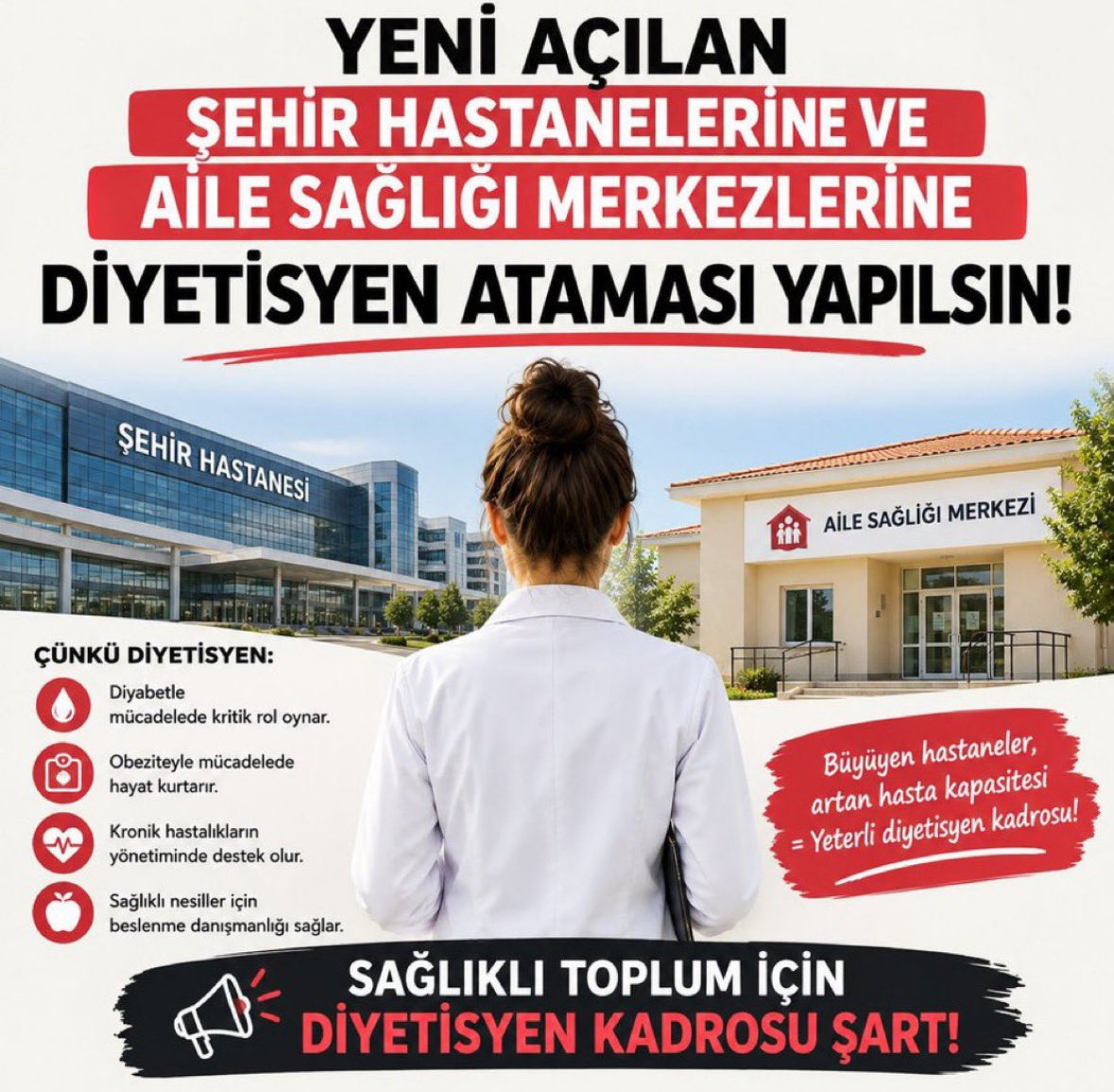 haakandyt's tweet photo. Hastalıkları tedavi etmek kadar önlemek de önemli! Diyetisyenler, koruyucu sağlık hizmetlerinin vazgeçilmez bir parçasıdır. Yeni açılan hastanelere ve ASM’lere yeterli diyetisyen ataması yapılmalı!#DiyetisyenlerAtamaBekliyor 
@drmemisoglu 
@saglikbakanligi https://t.co/qSMh8SA3mi