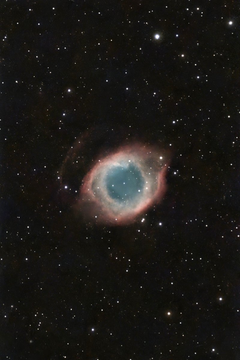 hanako_busi's tweet photo. らせん星雲
NGC7293
久々に #SeestarS50

・何度も接続が切れてリセットボタンを押せとメッセージ...😥
　↓
Wi-FiのPW変更したら治った⭕

・1時間弱でバッテリー残量25%に...😩 https://t.co/mNnBFt71c6