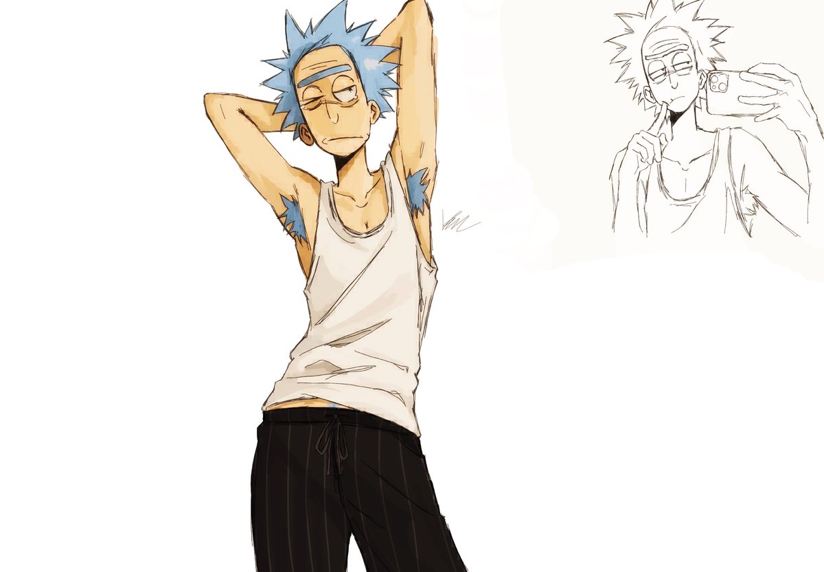 vancology's tweet photo. i’ve been wearing tank tops recently so now he will #ricksanchez https://t.co/iSuCOEsr49