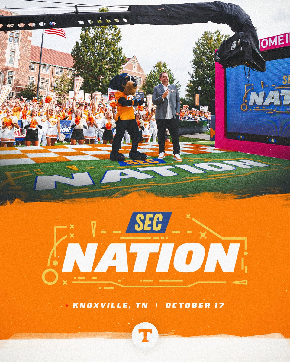 Vol_Football's tweet photo. SEC Nation will be on site for The Third Saturday in October.

Live from Ayres Hall 📍

read more → https://t.co/1nadaBzWDf

@SECNetwork | #GBO 🍊 https://t.co/GhhQCTufTG
