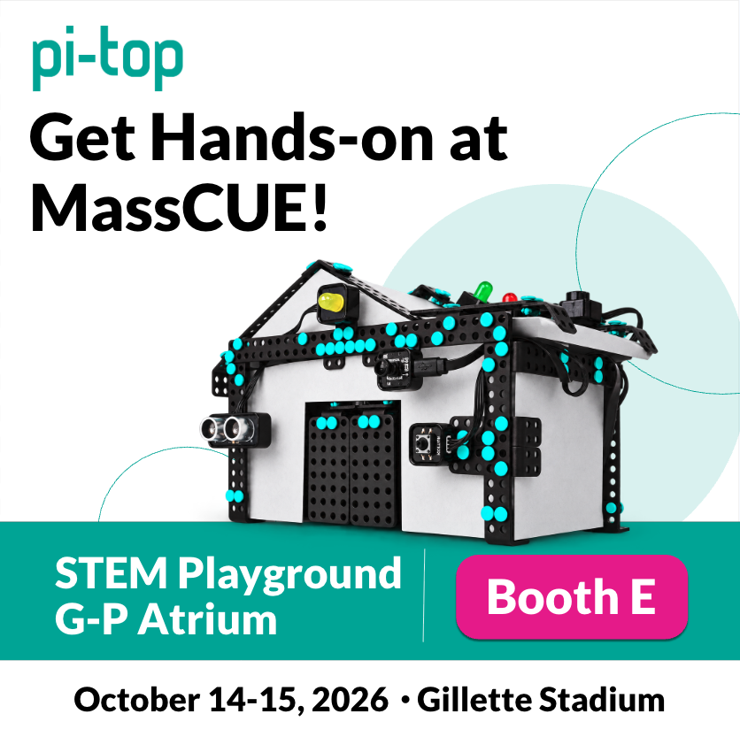 GetPiTop's tweet photo. We’re heading to MassCUE this week! 🚀
Come see pi-top and explore our products.
#MassCUE #piTop #STEMEducation #HandsOnLearning https://t.co/Np8AGyV4tF