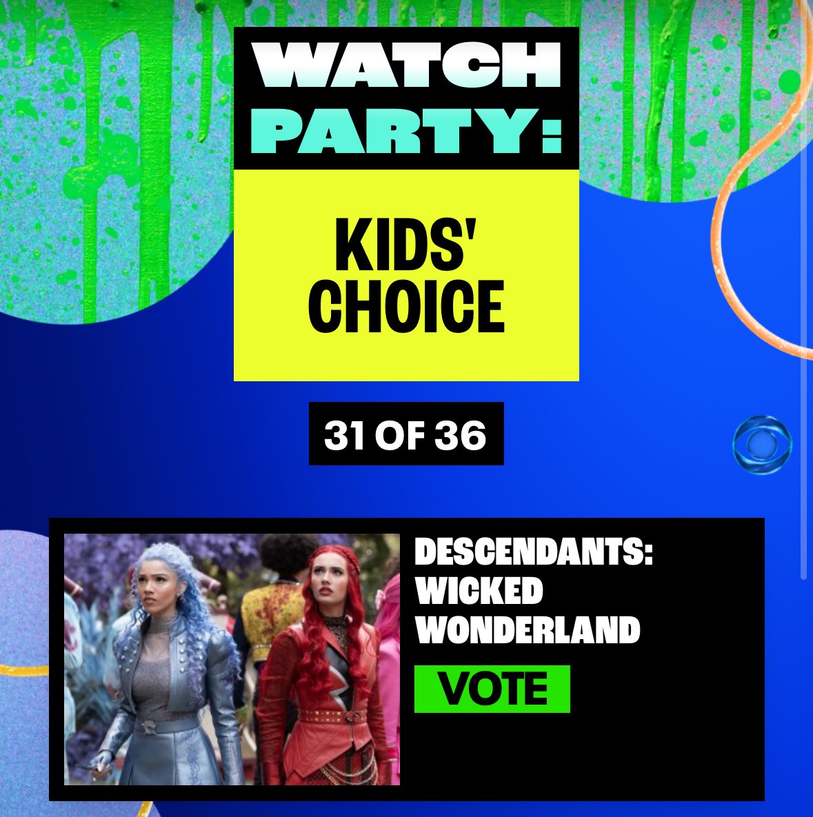 descendantstrr's tweet photo. reply to this with screenshots of you voting Descendants Wicked Wonderland at the KCA’s ‼️

https://t.co/LfOUvEticN https://t.co/mjF0W4FPxb