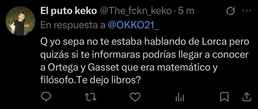 OKKO21_'s tweet photo. @The_fckn_keko bueno, cuando no busques la información en google, y lo cambies, entonces  podrás decirme maravillas de ortega y gasset, si clases de literatura podras darme las que quieras, pero cuando sepas como funciona la inflación, el irpf, y des un palo al agua m dices https://t.co/nTRezuAMc7