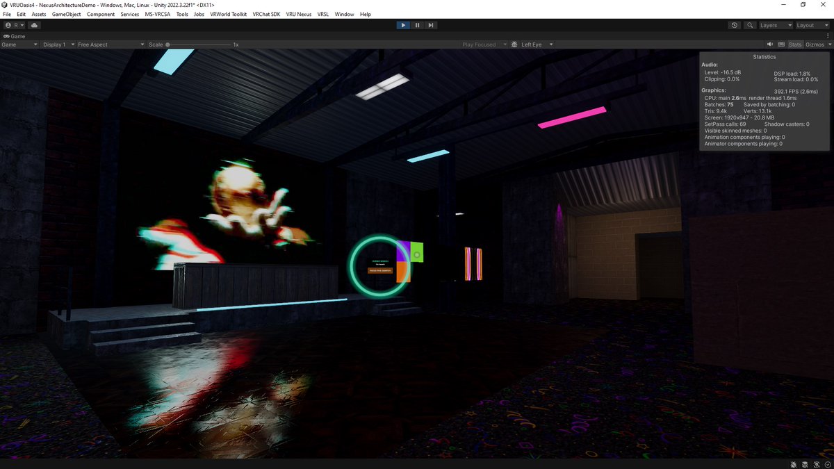 VRUnderground's tweet photo. VRU Nexus foundation is complete

So it begins
A mega world that out performs single uploaded worlds.
A mega world where anyone with a blender plugin can build their own locations.
A mega world that redefines world creation not only in #VRChat but #BasisVR as well.
A mega world with an extensive list of arcade game cabinets, pinball and more.
A mega world that can scale no performance cost.
A mega world with proper apartments / private residencies where friends can spawn with you and share home points.

The mega world is back and not only does it address every major criticism, it redefines the genre in a way that is impossible to ignore.

VRU nexus makes extensive use of Light volumes and Vertex lighting making it visually impressive without a large memory footprint. Worlds built entirely in blender can be loaded externally or baked into the world upload. Everything is customizable, all of it. The entire world can be built without ever touching unity. 

I will be reaching out to community owners and begin migrating everyone over to this new world soon. This week I need to focus on commission work and make sure business partners have everything they need. But I want to begin running the initial test events as soon Next week, maybe even sooner.