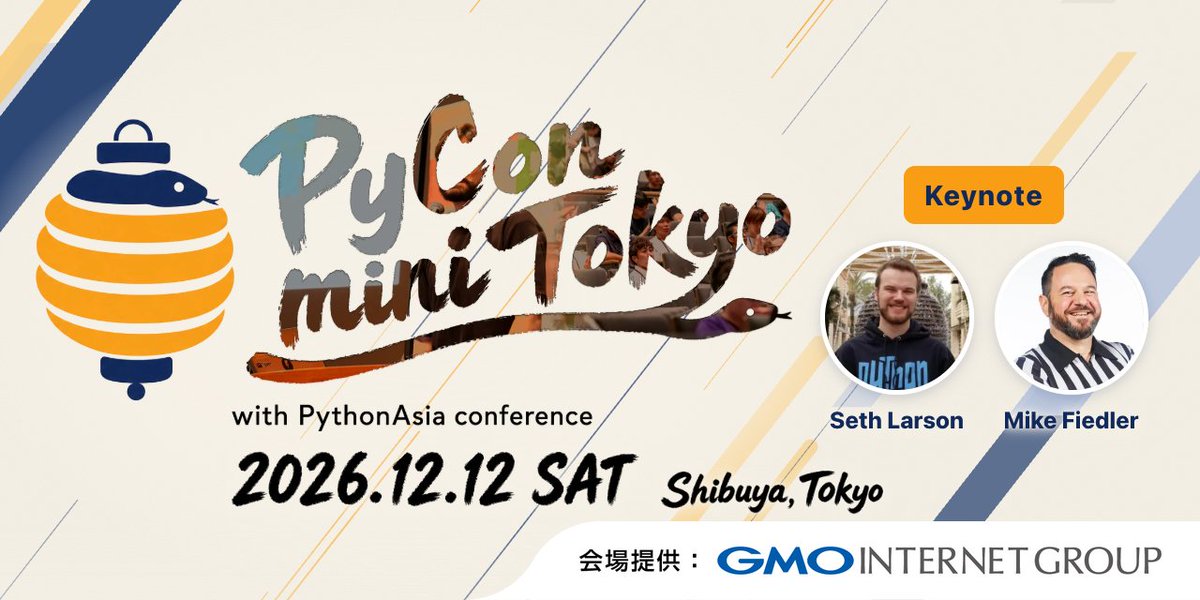 _BN_LN's tweet photo. We're building up to PyCon mini Tokyo in December. I'm helping with speakers, and we'll begin to announce the full lineup very soon! #PyConJP2026 #PyConminiTokyo https://t.co/gngN8IQJTD