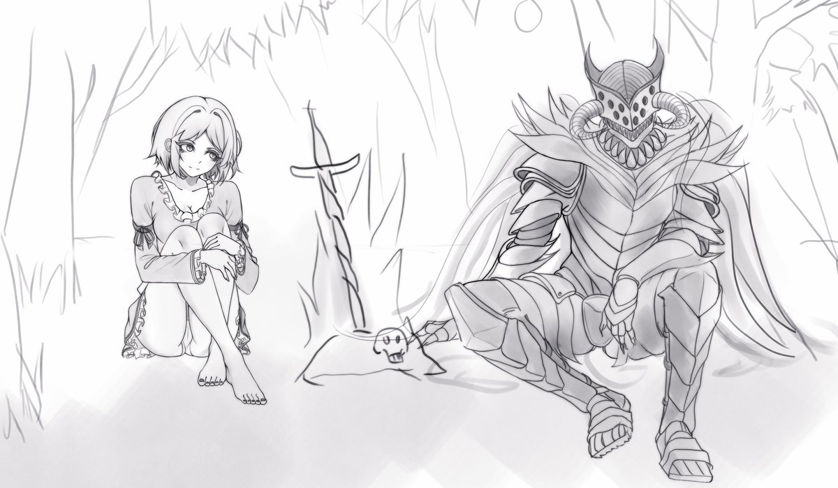 Kalevv08's tweet photo. A small preview of a commission I'm working on
(the female character is a client's oc)
#blacksouls https://t.co/LtSgam9wZm