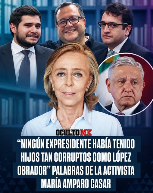 jose_anbriz's tweet photo. “NINGÚN EXPRESIDENTE HABÍA TENIDO HIJOS TAN CORRUPTOS COMO LÓPEZ OBRADOR” 
Las palabras de la activista María Amparo Casar pegaron donde más duele al discurso oficial. 
Mientras López Obrador hizo de la anticorrupción su principal estandarte, la presidenta ejecutiva de MCCI señaló la cruda realidad:
"Ningún expresidente había tenido hijos tan corruptos como López Obrador, no solo fue uno, fueron los 3."
La activista fue clara y no se guardó nada: remarcó que el problema no se limitó a un caso aislado, sino a los tres hijos del expresidente, echando abajo el discurso de quien aseguraba que su bandera principal era el fin de la corrupción.