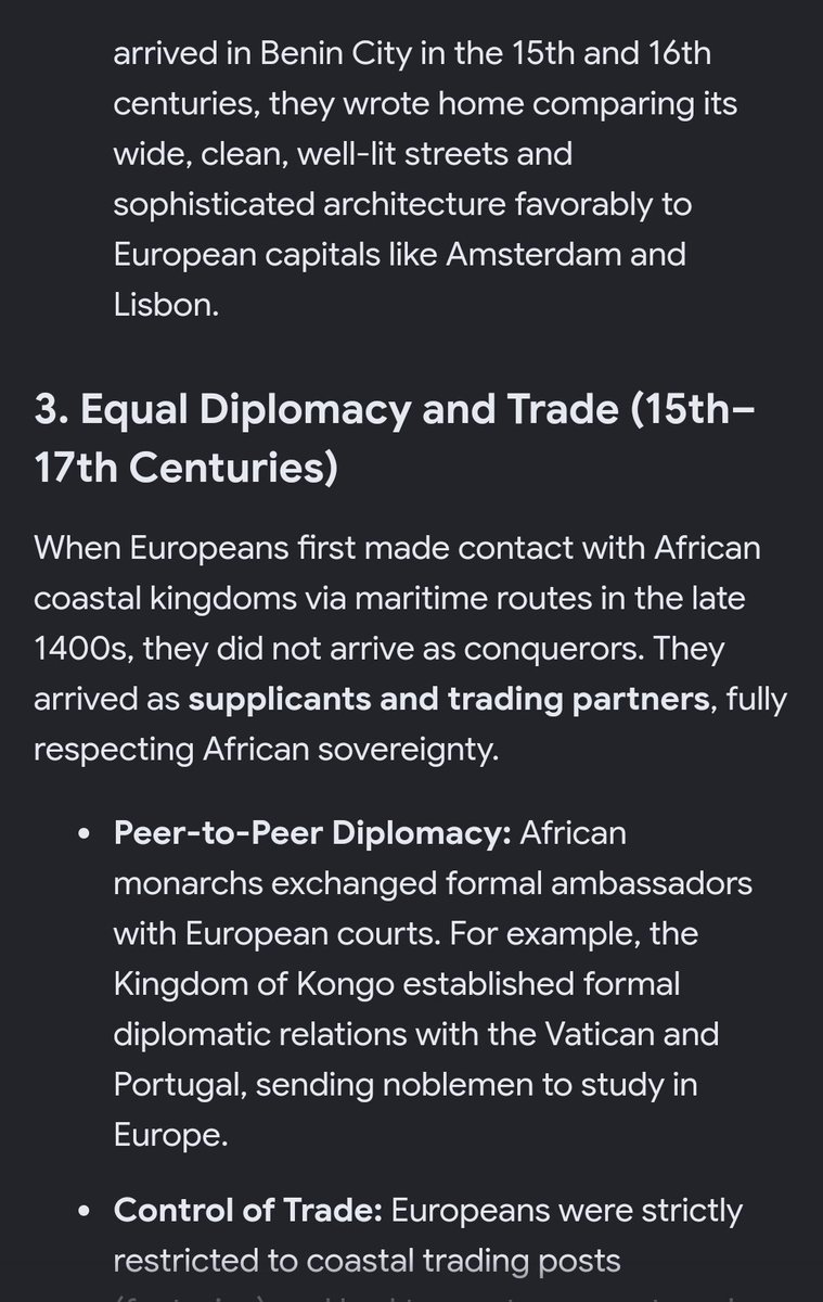 only1cruiseman's tweet photo. @Jez3DG @PilpsYT Learn history.

That impression you have is false.

The only crime Africans committed was losing centuries long wars of attrition from then Europe.

I can commend the West for that, but Africans are in no way less intelligent that Europeans.

History bears witness. https://t.co/G4yCKu1sNN