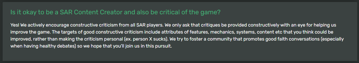 AngryGrokk's tweet photo. Even though they "accept" criticism as shown in their content creator sign up page. I can only wonder how tight of a leash actual content creators are for their game. No wonder they don't got anymore of them signing up anymore. (2/2) https://t.co/MEXRek8d5T
