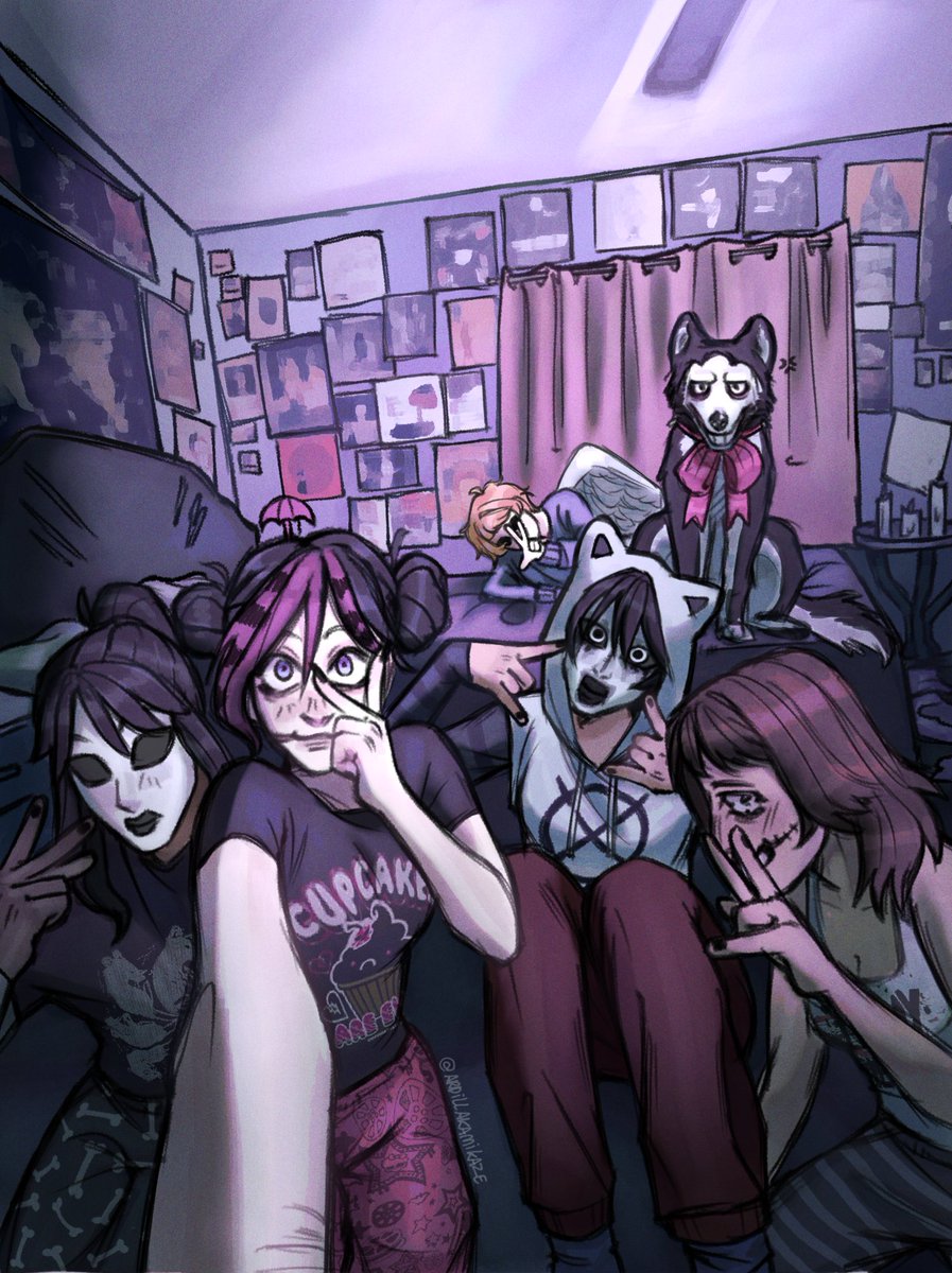 ArdillaKamikaze's tweet photo. Dia 12: Creepy Girls party. El límite de cheetos que una persona puede comer son 5 bolsas (Clock lo comprobó) #janethekiller #ninathekiller #clockwork #katethechaser #creepypasta #creepytober https://t.co/98e15oVQrf
