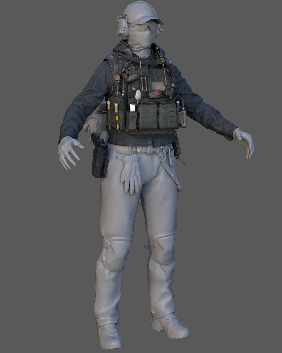 IamFile's tweet photo. Starting the re-color of a Battlefield 6 skin. The idea is to give it a more urban look, so I’ll add some camouflage to a few of the pouches on the front. https://t.co/uiVNF2OlPn