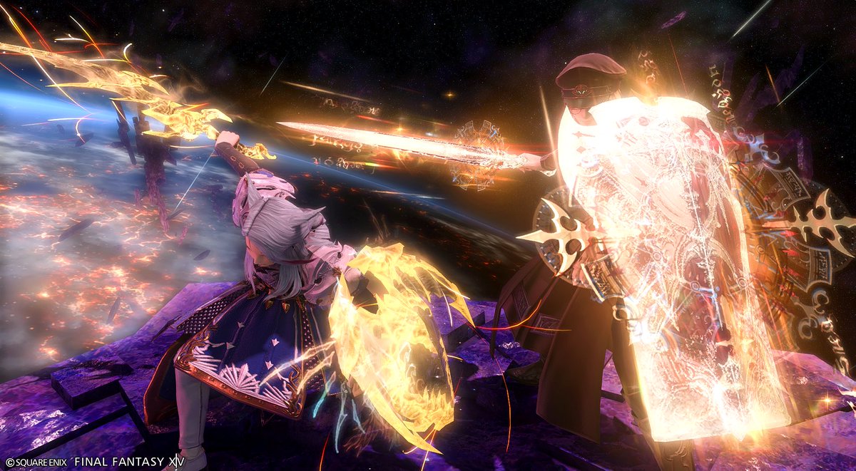 Maria_Cyan_FF14's tweet photo. あゆさん竜詩クリアおめでとうSS会してきた〜( *´꒳`*)
長時間ありがとうwいっぱい話せて楽しかったよ〜✨
① https://t.co/cjDPhRVQhc