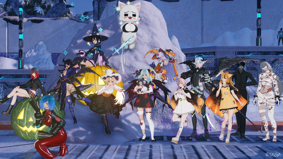 Arca_ngs's tweet photo. またまた昨日のスクショです♪
ハロウィン衣装で皆さんと一緒に撮るの楽しすぎてたくさんスクショしてました！w
フォルダにスクショがまだまだ山ほどありますwさすがに自重しなきゃ…
#pso2ngs
#pso2ngs_ss https://t.co/QCQ4VBYuaf