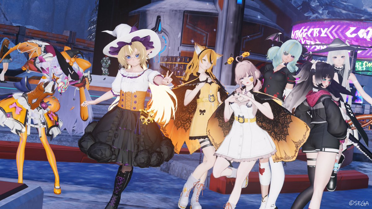 Arca_ngs's tweet photo. またまた昨日のスクショです♪
ハロウィン衣装で皆さんと一緒に撮るの楽しすぎてたくさんスクショしてました！w
フォルダにスクショがまだまだ山ほどありますwさすがに自重しなきゃ…
#pso2ngs
#pso2ngs_ss https://t.co/QCQ4VBYuaf