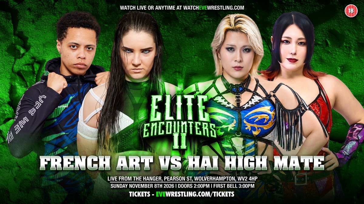 meraWRESTLING's tweet photo. Hai High Mate will face French Art at EVE Wrestling's Elite Encounters II on November 8th at Wolverhampton.

#EVEwrestling #STARDOM https://t.co/IO3x66QjBc