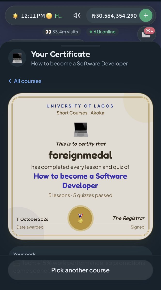 ForeignMedal_'s tweet photo. @LagosLifeApp @Shalom_HeyEliy Congrats to me 😍 https://t.co/lRIvtsxwIC
