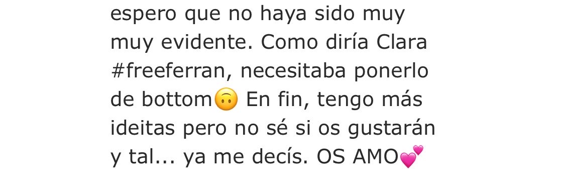 wayhmgc's tweet photo. DISESELOOOO #freeferran @mbpp7_ te amo tia q bueno encima no leí los tags ni nada y me hiciste tan feliz 🙏🏻🙏🏻🙏🏻🙏🏻 https://t.co/sMP6HL8pL0