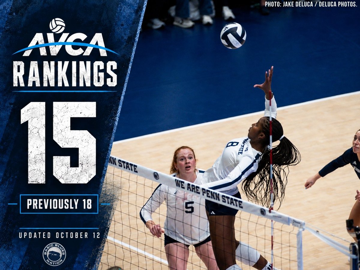 basicblues's tweet photo. Penn State volleyball moves back into the top 15 following wins over Northwestern and No. 20 Washington this weekend. 

#WeAre #PennState https://t.co/wiMjn76hSI