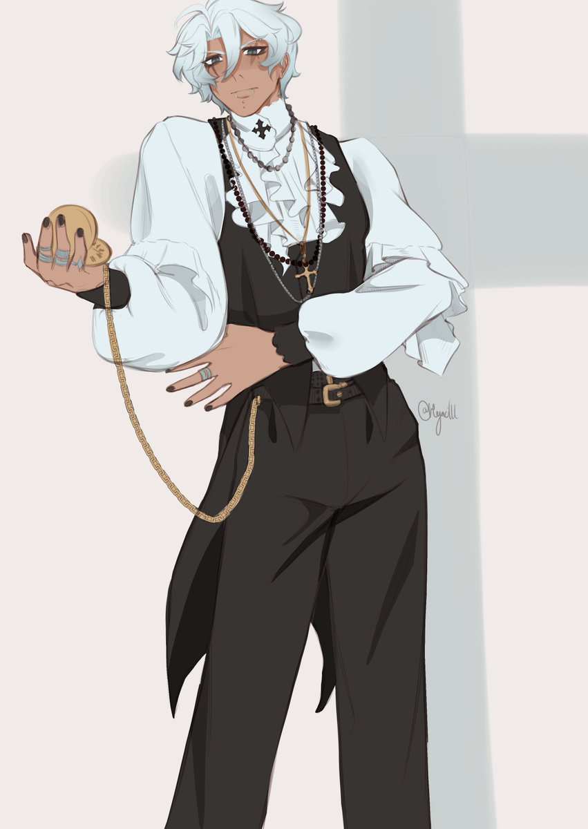 Hyacilll's tweet photo. #ifatober26 Day 12~ Goth Dandy https://t.co/S6ywD9zzIK