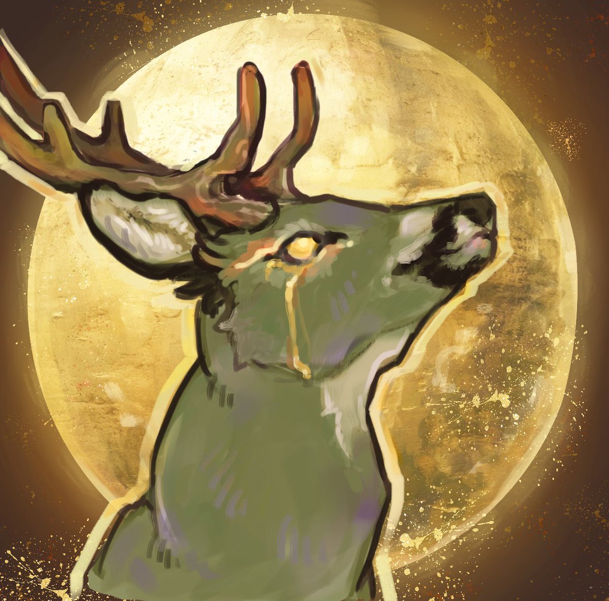 arthemis_art's tweet photo. Forbidden trophy 
#art #deer #gold https://t.co/NBX8MiYdXj