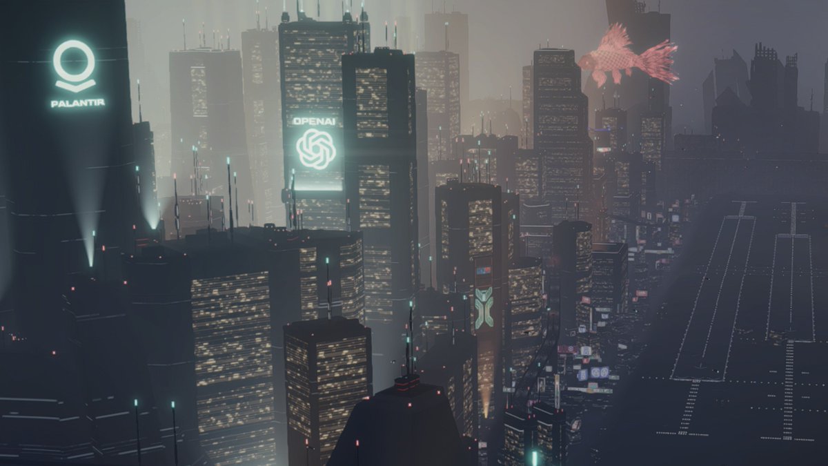 ShimazuSystems's tweet photo. I made an actual dystopia, idk i think I spent 10 hours making this; they should let me do urban planning (i manually placed all of this) https://t.co/K5er7TGhgd