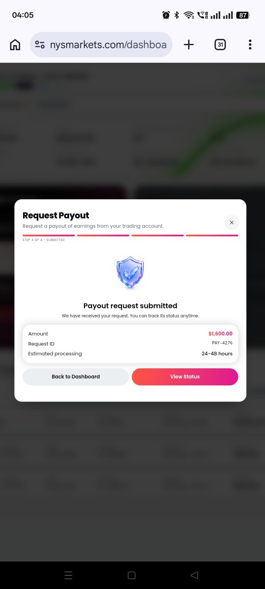 Tradewithuttam's tweet photo. 🚀 3RD PAYOUT REQUESTED! 💰

Another milestone with NYS Market 🔥

✅ Account: $100K Instant
💵 Payout Requested: $2,000
⏳ Status: Pending 
This is my 3rd payout request from NYS Market! 🙌🔥

Let’s see if it arrives within 24 hours. I’ll share the update here. https://t.co/02MHSxqvLF